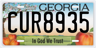 GA license plate CUR8935