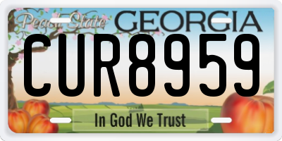 GA license plate CUR8959