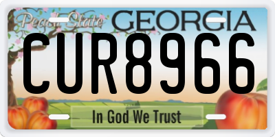 GA license plate CUR8966