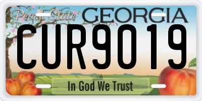 GA license plate CUR9019