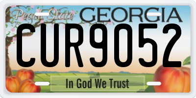 GA license plate CUR9052
