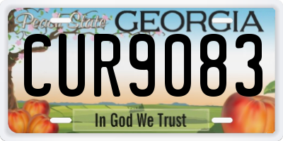 GA license plate CUR9083