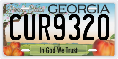 GA license plate CUR9320