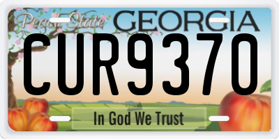GA license plate CUR9370