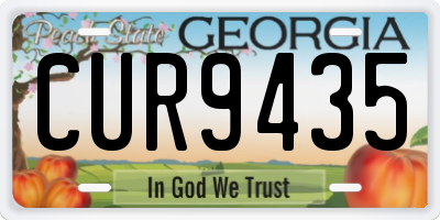 GA license plate CUR9435