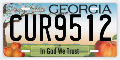 GA license plate CUR9512