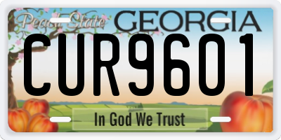 GA license plate CUR9601