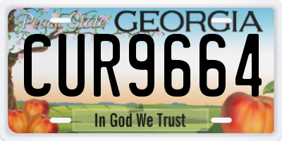 GA license plate CUR9664