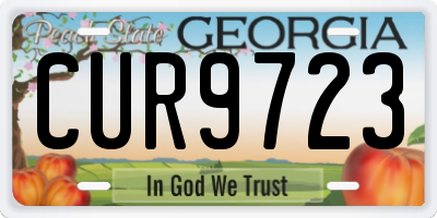 GA license plate CUR9723