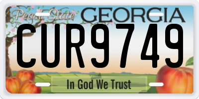 GA license plate CUR9749