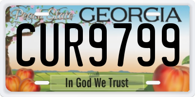 GA license plate CUR9799