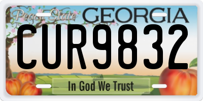 GA license plate CUR9832