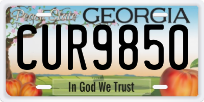 GA license plate CUR9850