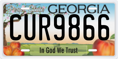 GA license plate CUR9866