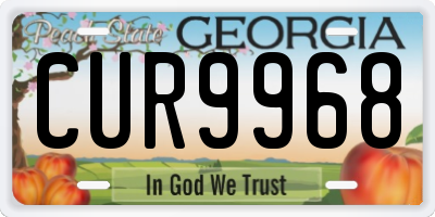 GA license plate CUR9968
