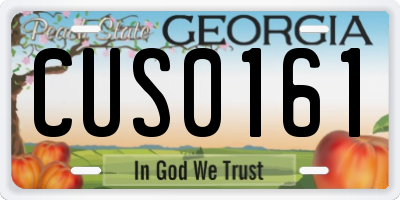 GA license plate CUS0161