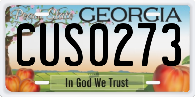 GA license plate CUS0273