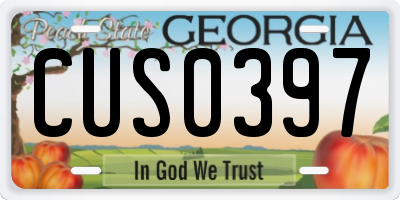 GA license plate CUS0397