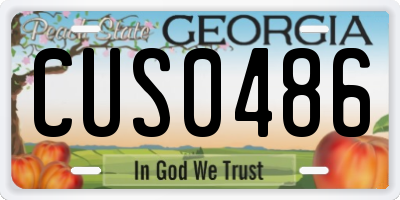 GA license plate CUS0486