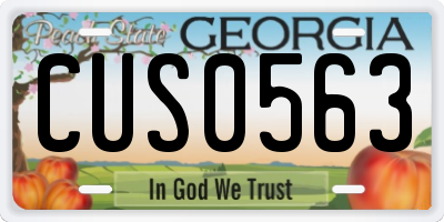 GA license plate CUS0563