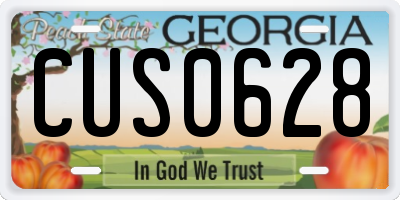 GA license plate CUS0628