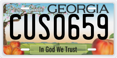 GA license plate CUS0659