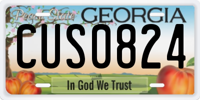 GA license plate CUS0824