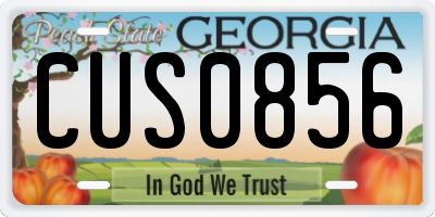 GA license plate CUS0856