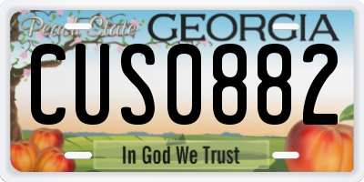 GA license plate CUS0882