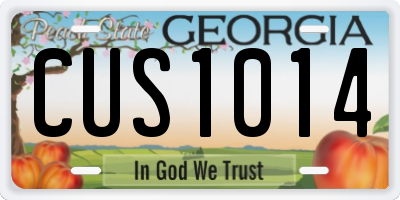 GA license plate CUS1014