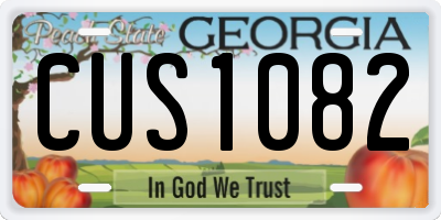 GA license plate CUS1082