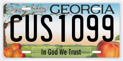 GA license plate CUS1099