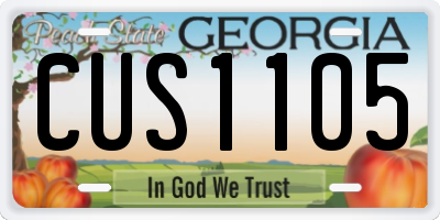 GA license plate CUS1105