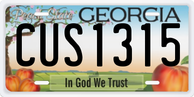GA license plate CUS1315