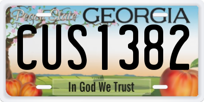 GA license plate CUS1382