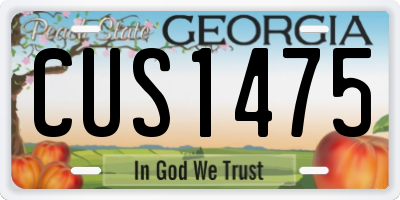 GA license plate CUS1475