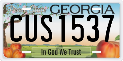GA license plate CUS1537