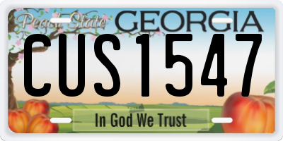 GA license plate CUS1547