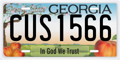 GA license plate CUS1566