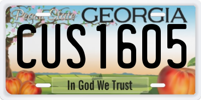 GA license plate CUS1605