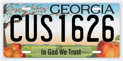 GA license plate CUS1626