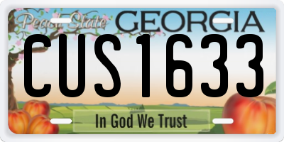 GA license plate CUS1633