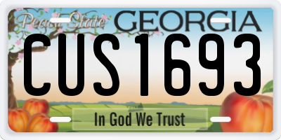 GA license plate CUS1693