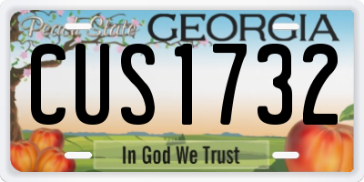 GA license plate CUS1732