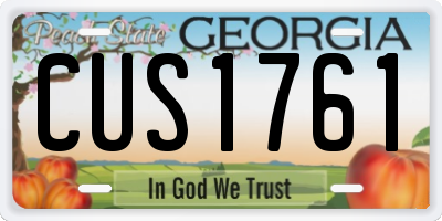 GA license plate CUS1761