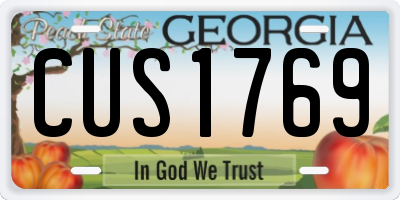 GA license plate CUS1769