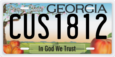 GA license plate CUS1812
