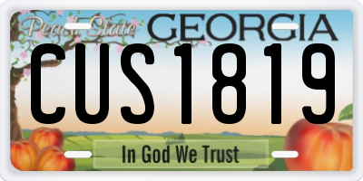 GA license plate CUS1819