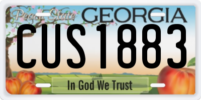 GA license plate CUS1883