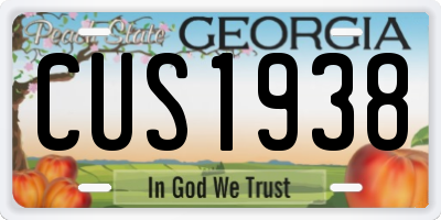GA license plate CUS1938